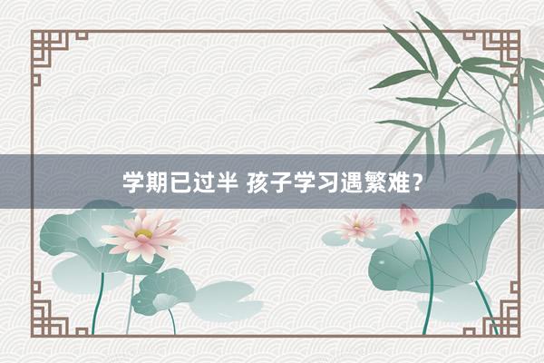 学期已过半 孩子学习遇繁难？