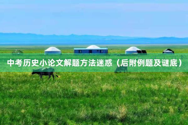 中考历史小论文解题方法迷惑（后附例题及谜底）
