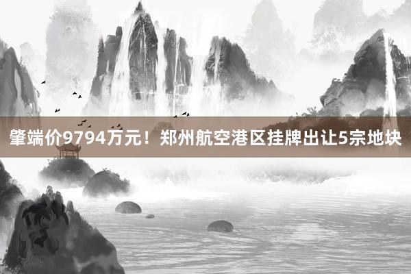 肇端价9794万元！郑州航空港区挂牌出让5宗地块